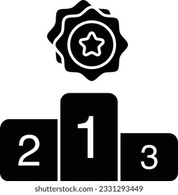 A first place glyph icon design