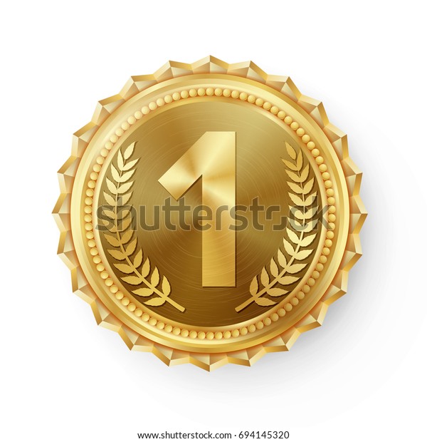 First Place Gold Medal Vector Round Stock Vector (Royalty Free) 694145320