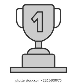 First place golf winner cup - icon, illustration on white background, grey style
