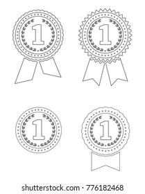 first place icon - badge and label set