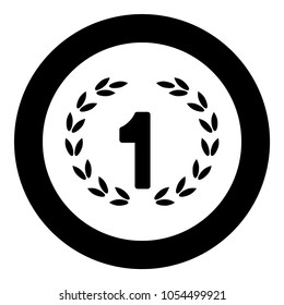 First place  icon black color in circle or round