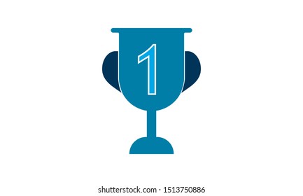 First Place icon concept.Cup trophy icon on a white background.
