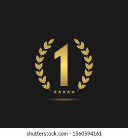 First Place Icon Golden Number One Stock Vector (Royalty Free ...