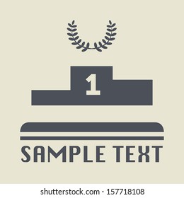 First place icon or sign, vector illustration