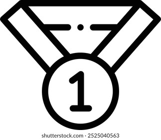 first place icon. Thin Linear Style Design Isolated On White Background