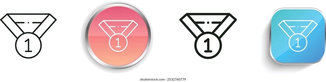 first place icon. Thin Linear, Regular and Button Style Design Isolated On White Background