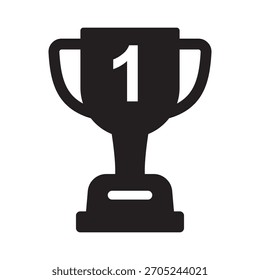 Icono del primer lugar: Copa de trofeos, premio del ganador y símbolo de la victoria.