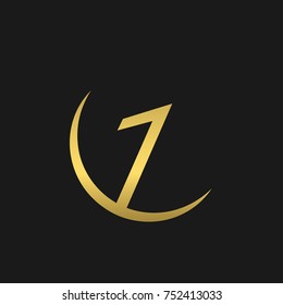 First place label. Creative Golden Number one logo emblem