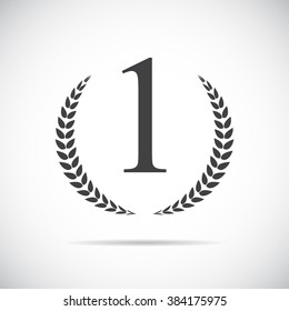 First Place Laurel Design Label Vector Illustration EPS10