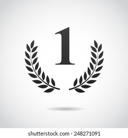First place. Laurel design. Vector illustration.