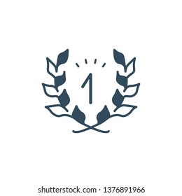 First place, laurel, vector illustration