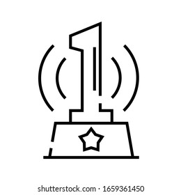 First place line icon, concept sign, outline vector illustration, linear symbol.