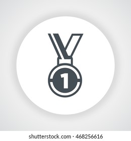 First place medal achievement icon circle vector on  white background