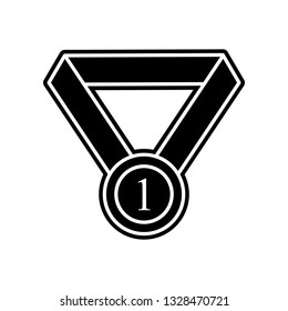 first place medal icon. Element of education for mobile concept and web apps icon. Glyph, flat icon for website design and development, app development