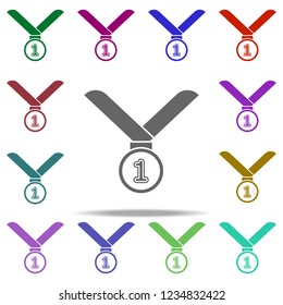 first place medal icon. Elements of Sport in multi color style icons. Simple icon for websites, web design, mobile app, info graphics