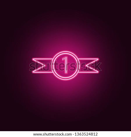 first place medal icon. Elements of Sucsess and awards in neon style icons. Simple icon for websites, web design, mobile app, info graphics