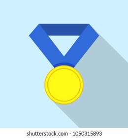 First place medal icon. Flat illustration of first place medal vector icon for web
