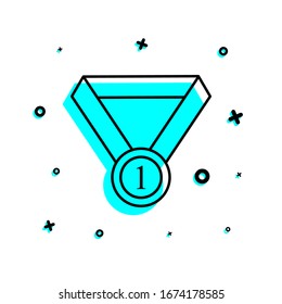 first place medal icon. Simple thin line, outline, glyph, flat vector of education icons for ui and ux, website or mobile application