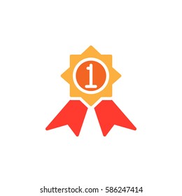 First place medal icon vector, filled flat sign, solid colorful pictogram isolated on white. Best product symbol, logo illustration