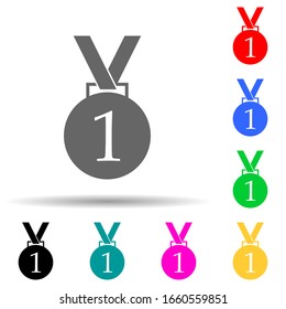 first place medal multi color style icon. Simple glyph, flat vector of sport icons for ui and ux, website or mobile application