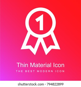 First place medal red and pink gradient material white icon minimal design