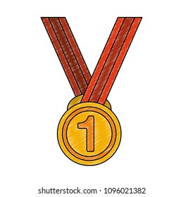 First place medal scribble