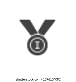 First place medal vector icon. filled flat sign for mobile concept and web design. 1st place award ribbon glyph icon. Symbol, logo illustration. Pixel perfect vector graphics