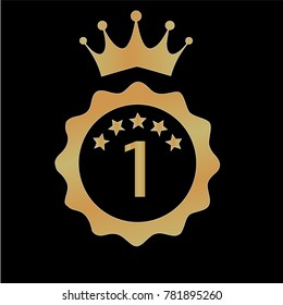 First place or number 1 of all symbols and idea. Vector illustration concept