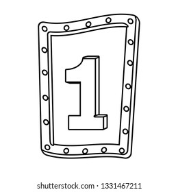 First place on lights sign black and white