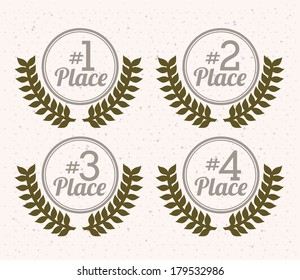 first place over white background vector illustration