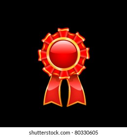 First place red ribbon. Vector
