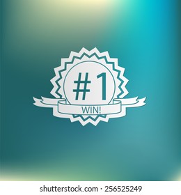first place ribbon rosette icon. victory icon