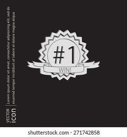 first place ribbon rosette icon. victory icon