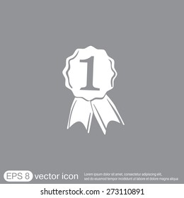 first place ribbon rosette icon. victory icon