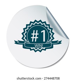 first place ribbon rosette icon. victory icon