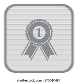 first place ribbon rosette icon. victory icon
