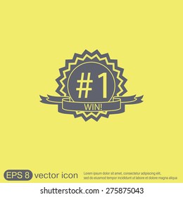 first place ribbon rosette icon. victory icon