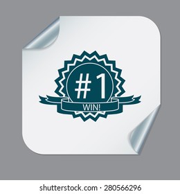 first place ribbon rosette icon. victory icon