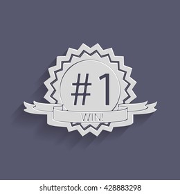first place ribbon rosette icon. victory icon