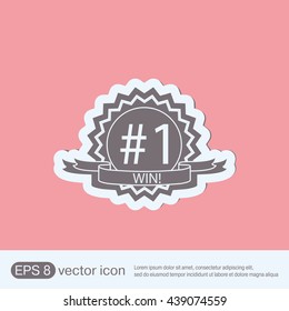 first place ribbon rosette icon. victory icon