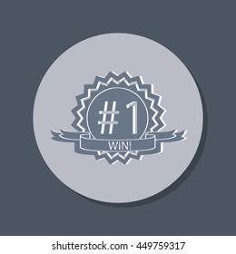 first place ribbon rosette icon. victory icon