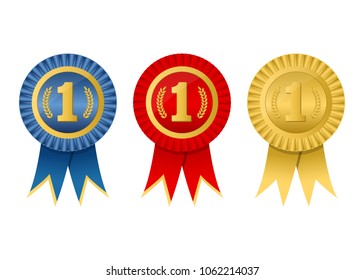 First place ribbon vector design illustration isolated on white background