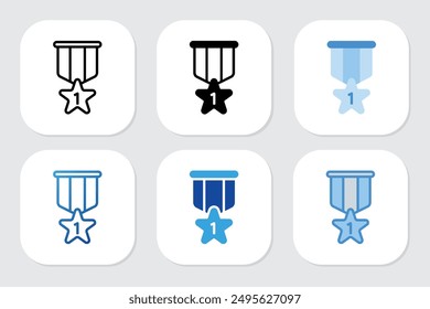 first place star badge icons with various design styles	