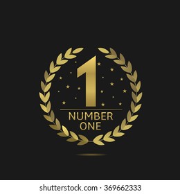 First Place Symbol Number One Golden Stock Vector (Royalty Free ...