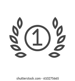 First Place Thin Line Vector Icon. Flat icon isolated on the white background. Editable EPS file. Vector illustration.