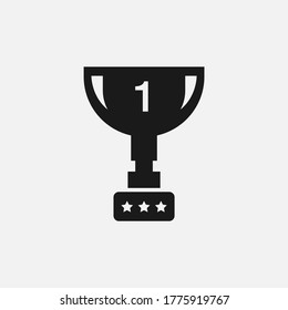 Ilustración del icono de la copa trofeo en primer lugar. Cartel del premio de oro.