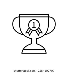 First place trophy line art icon design