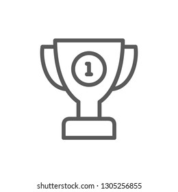 First place trophy line icon.