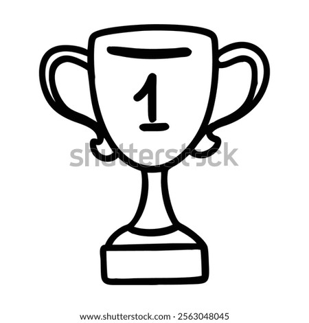 First Place Trophy with Number One Inscription

