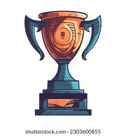 First place trophy vector over white
